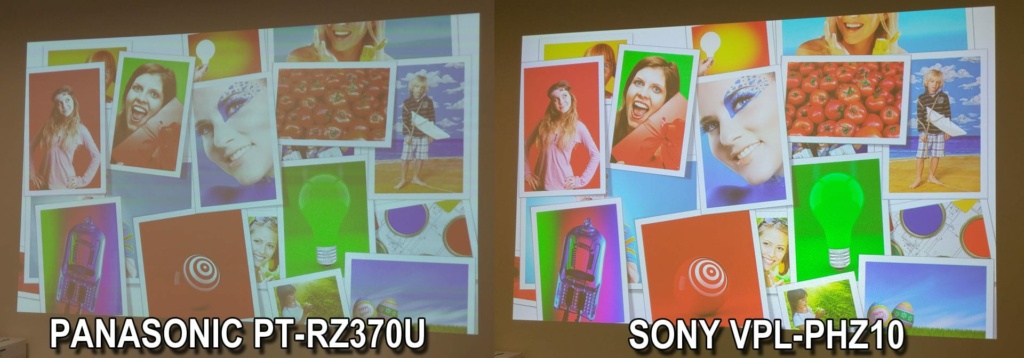 Sony VPL-PHZ10 vs Panasonic PT-RZ370 - Colors and Brightness