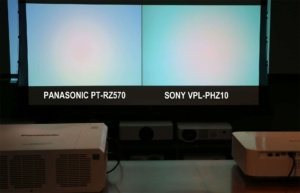 Sony VPL-PHZ10 vs Panasonic PT-RZ570 - Color Gradient