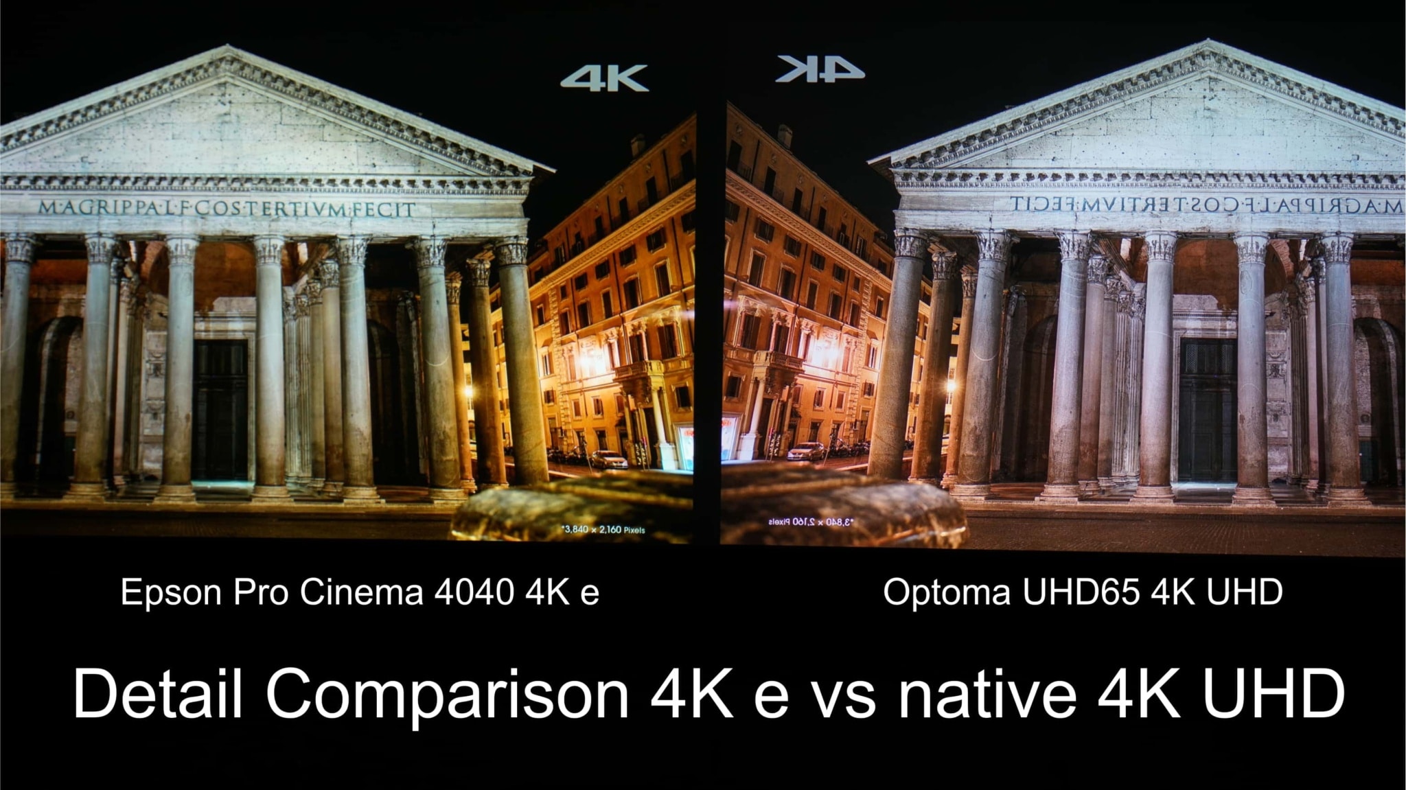 Sony VPL-VW365ES vs Epson Pro Cinema 4040: Detail comparison 4K e vs native 4K UHD
