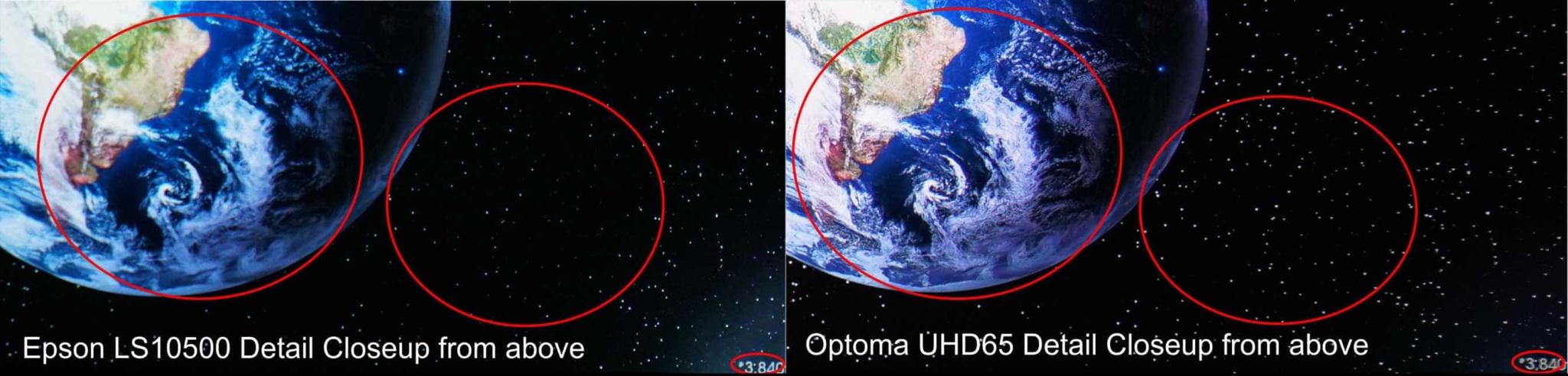 Optoma UHD65 vs Epson Pro Cinema LS10500: Detail Closeup