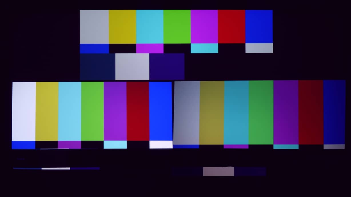 Sony Triluminos (VPL-VW365ES) expanded color on top, the Optoma 4K500 color on left, and BT.709 shown on the Optoma UHD65 on right.