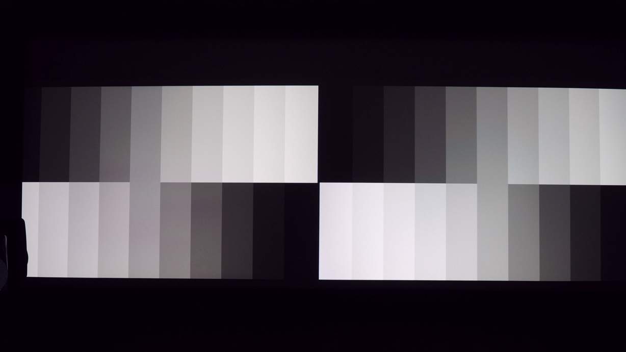 Good greyscale at D65 or 6500 degrees Kelvin is the foundation for good color. UHD60 on left, UHD65 on the right.