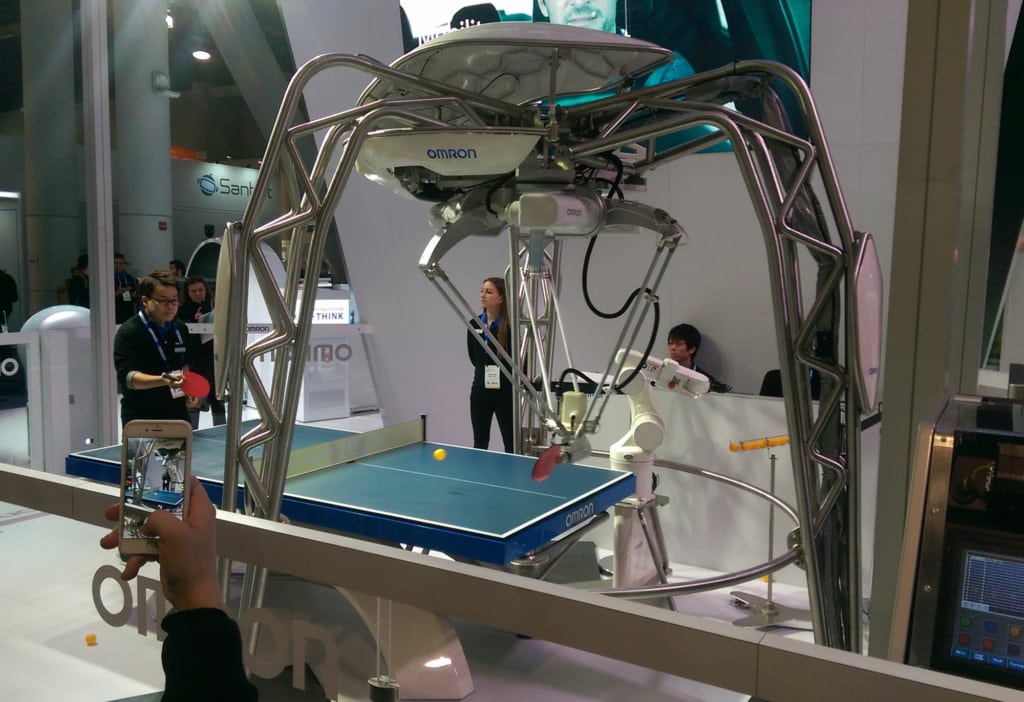 Live demonstration of ping-pong-playing robot with almost instantaneous reflexes.
