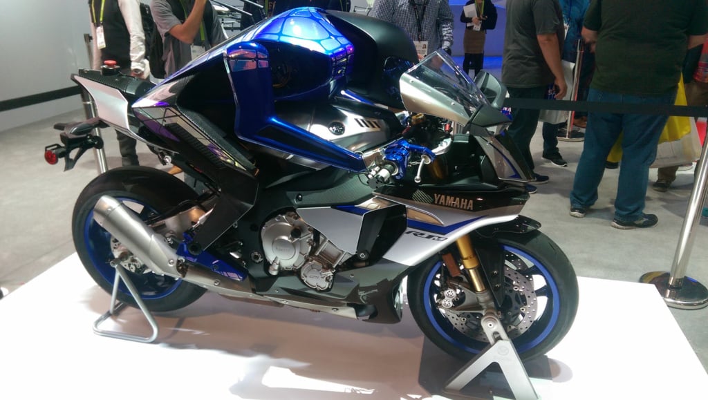 Yamaha’s robotic motorcycle which has reached speeds of 220 MPH.