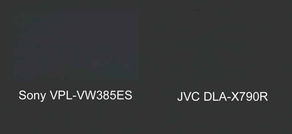 If you look carefully (you may need to adjust your display’s brightness) you will see the Sony is not quite equal to the near- zero black of the JVC on the right.