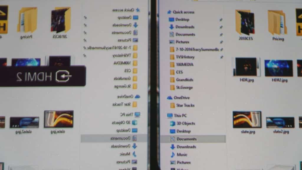 Here you can definitely see the difference between native 4K and the e-shift5 technology. This difference is really only detectable at closer than normal viewing distances as you can see from the above red square area wide view.