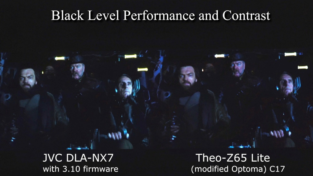 In this scene, from Mortal Engines 4K HDR disc, the differences between the tone mapping and calibration are more evident than any differences in real black levels.