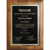 2006 - Ted Bollinger National Recognition For Outstanding Sales from Panasonic