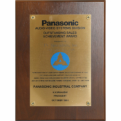 1983 - National Recognition for Outstanding Sales and Achievement from Panasonic Industrial Company