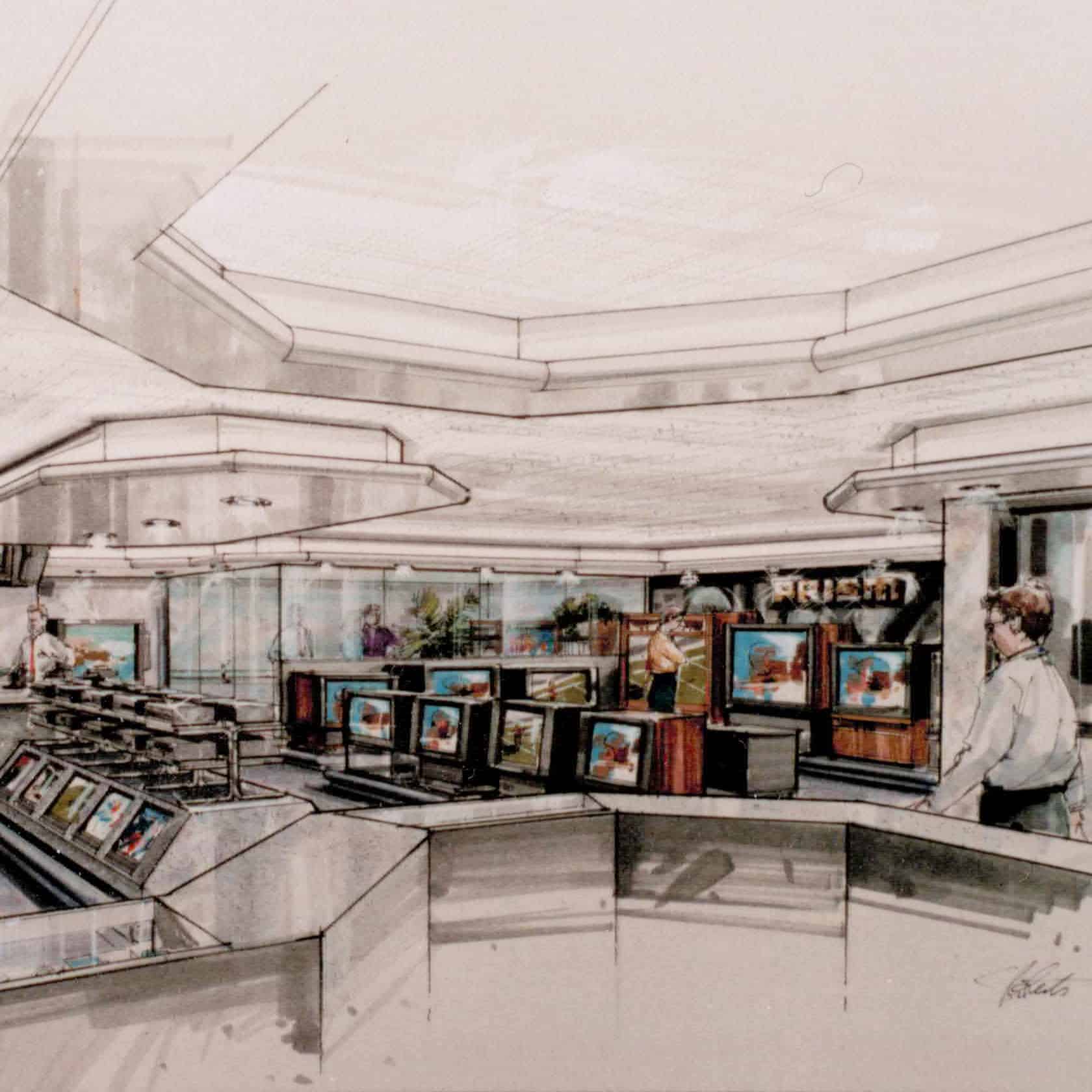 Showroom concept design from the 90s