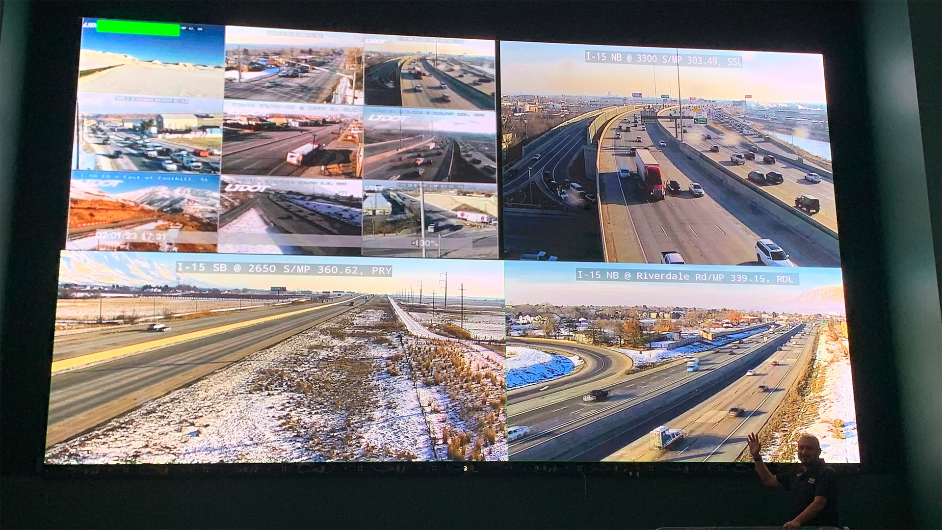 UDOT Traffic Control Center Direct View LED Wall with Person